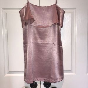 URBAN OUTFITTERS PINK SHINY SLIP DRESS